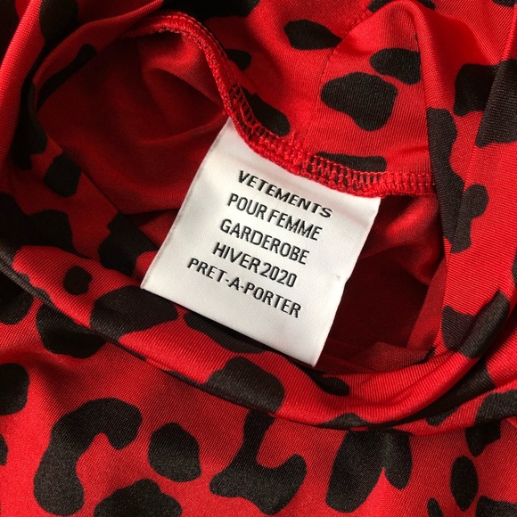 Vetements Red Leopard High Neck Gloved Bodysuit FINAL PRICE DROP - Picture 6 of 9